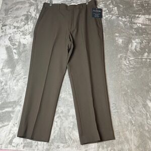David Taylor Men's Dress Pants Brown Comfort Flex Waistband Size 36x29